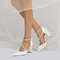 Satin Bride Demoiselle D'honneur Chaussures Rose Chaussures De Mariage Dîner Soirée Performance Talons Hauts - Page 3