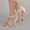 Chaussures de mariage Stiletto sandales en strass chaussures de mariée princesse chaussures de mariage en soie