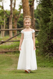 Robe Cortège Fille Longueur Cheville A-ligne Chiffon Naturel taille Elégant