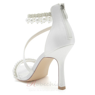 Chaussures de mariage Stiletto sandales en strass chaussures de mariée princesse chaussures de mariage en soie - Page 3