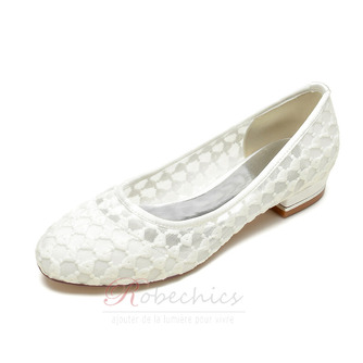 chaussures de mariage en dentelle blanche chaussures de mariage plates - Page 7