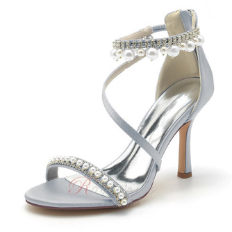 Chaussures de mariage Stiletto sandales en strass chaussures de mariée princesse chaussures de mariage en soie - Page 13