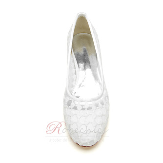 chaussures de mariage en dentelle blanche chaussures de mariage plates - Page 3