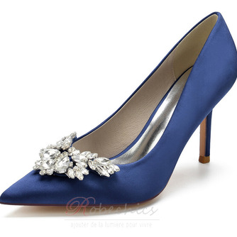 Pointu carré boucle strass talons aiguilles mariage talons hauts chaussures de banquet - Page 12