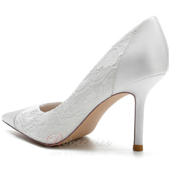 Chaussures de mariage en dentelle blanche chaussures de mariage avec strass chaussures de demoiselle d'honneur strass stiletto pour femmes - Page 5