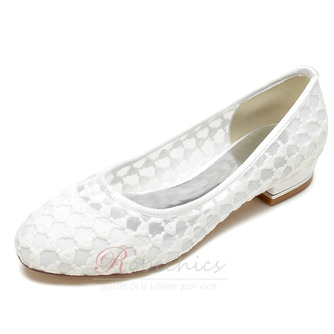 chaussures de mariage en dentelle blanche chaussures de mariage plates - Page 1