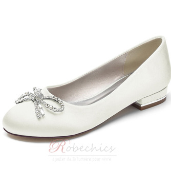 Chaussures de mariage plates boucle strass blanc chaussures de mariage en satin - Page 11