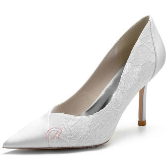 Chaussures de mariage en dentelle blanche chaussures de mariage avec strass chaussures de demoiselle d'honneur strass stiletto pour femmes - Page 1