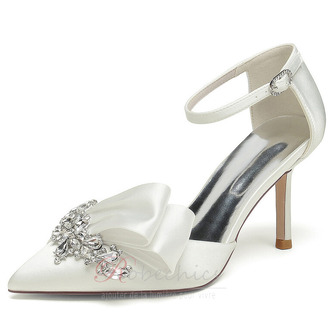 Noeud en satin avec talons aiguilles chaussures de princesse chaussures de mariage - Page 17