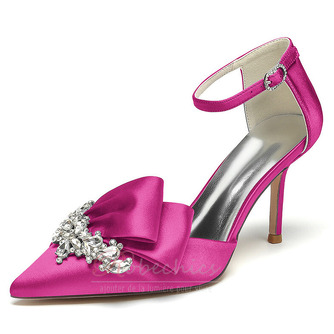 Noeud en satin avec talons aiguilles chaussures de princesse chaussures de mariage - Page 15