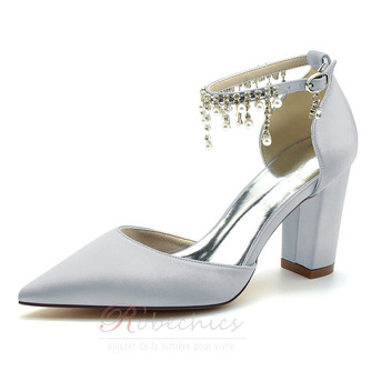 Pointu strass chaussures femmes mariage talons aiguilles chaussures de demoiselle d'honneur - Page 12