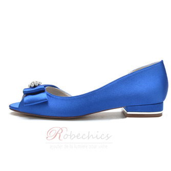 Chaussures de mariage, plus la taille des chaussures simples bow sandales de fête en satin - Page 4