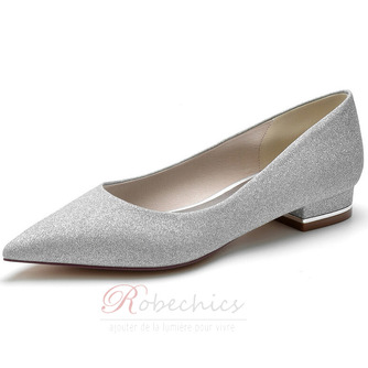 Sequin chaussures plates pour femmes chaussures de mariage en argent chaussures de demoiselle d'honneur chaussures de mariage pour femmes enceintes - Page 6