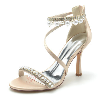 Chaussures de mariage Stiletto sandales en strass chaussures de mariée princesse chaussures de mariage en soie - Page 6