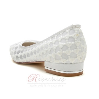 chaussures de mariage en dentelle blanche chaussures de mariage plates - Page 4