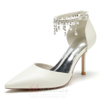 Chaussures de mariage pour femmes en cristal paillettes chaussures de mariée mariage talons hauts - Page 7