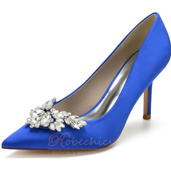 Pointu carré boucle strass talons aiguilles mariage talons hauts chaussures de banquet - Page 10