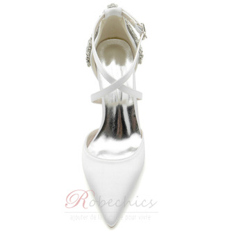 Chaussures de mariage en satin aiguille Chaussures de mariage de grande taille Robe de banquet Chaussures simples - Page 2