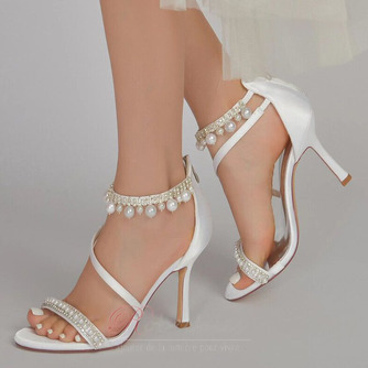 Chaussures de mariage Stiletto sandales en strass chaussures de mariée princesse chaussures de mariage en soie - Page 1