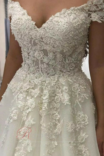 Robe de mariée Tulle Appliquer Été Traîne Courte Décolleté Dans le Dos - Page 3