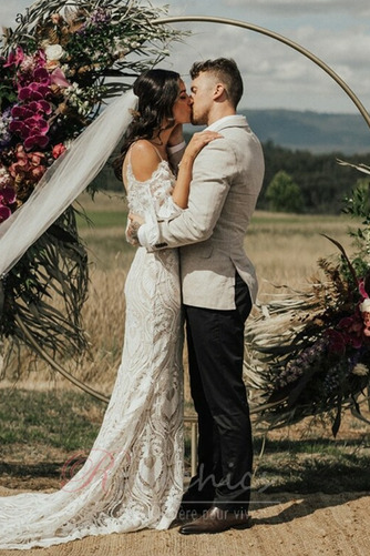 Robe de mariée Tissu Dentelle Automne Décolleté Dans le Dos Jardin - Page 4