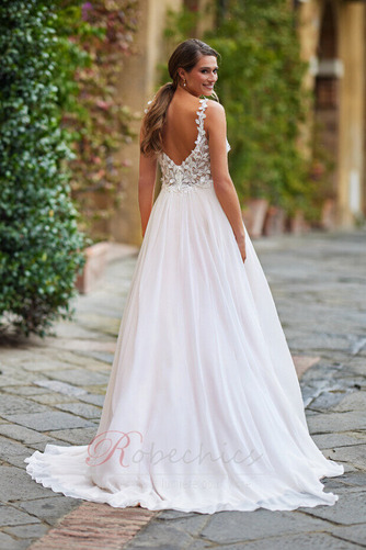 Robe de mariée Train de balayage De plein air Glissière Mousseline de soie - Page 2