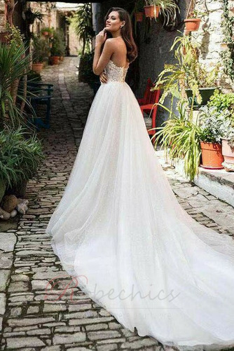 Robe de mariée aligne Traîne Courte Sans Manches Naturel taille Appliquer - Page 2