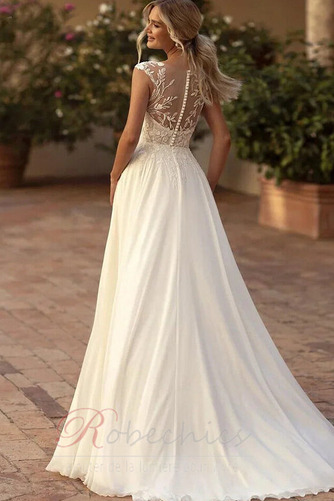 Robe de mariée Dos nu Sans Manches Naturel taille Mousseline de soie - Page 2