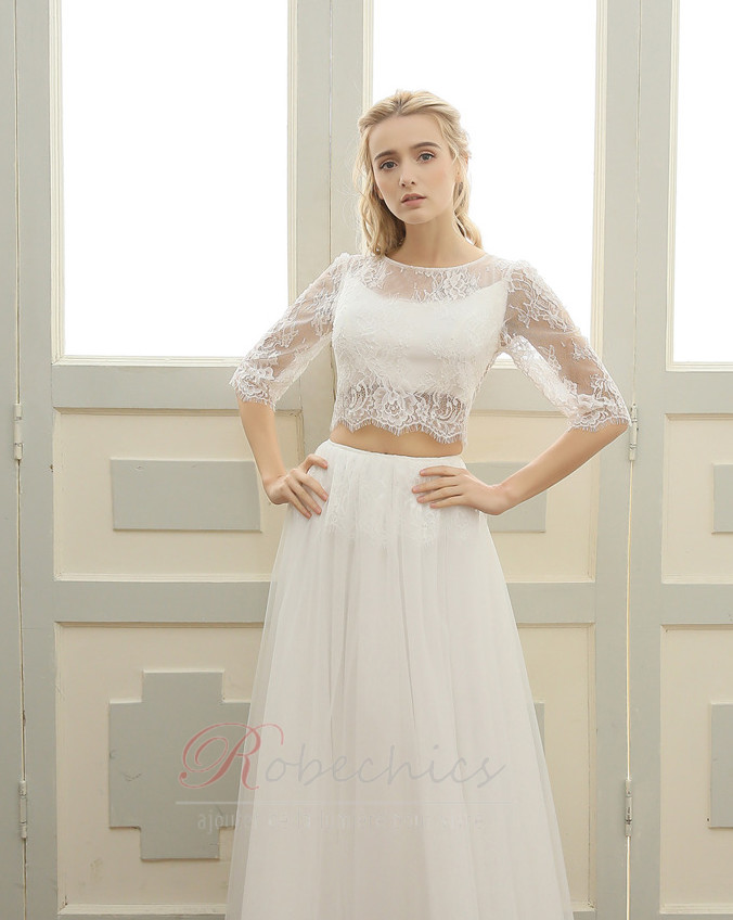 Robe de mariée Dentelle A-ligne Tulle Naturel taille ...